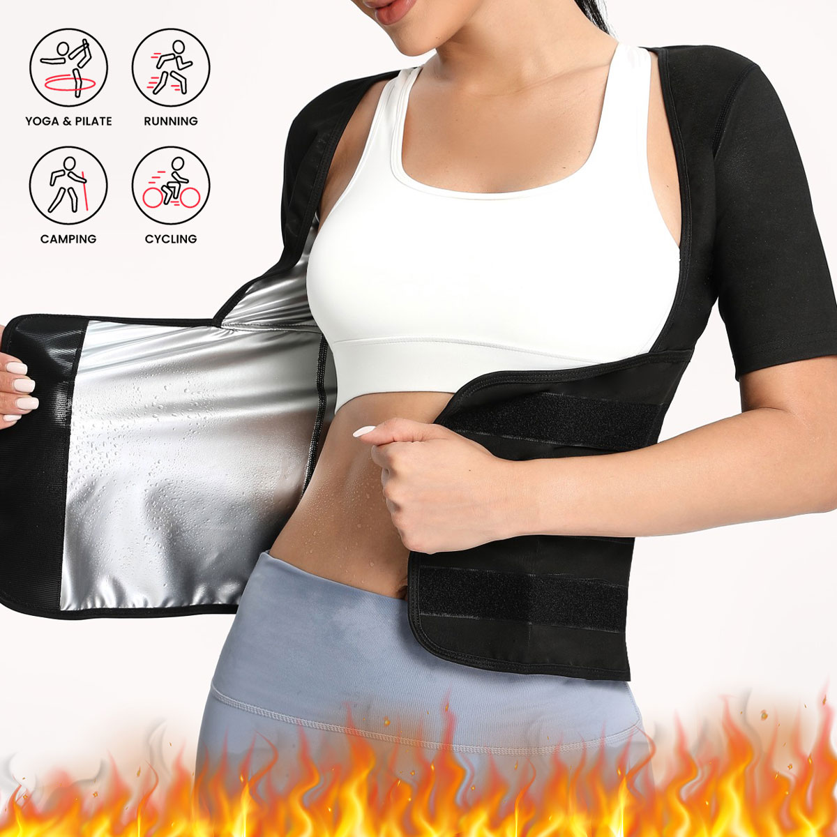 Waist Trainer Women - Camisa de Treino Feminina de Manga