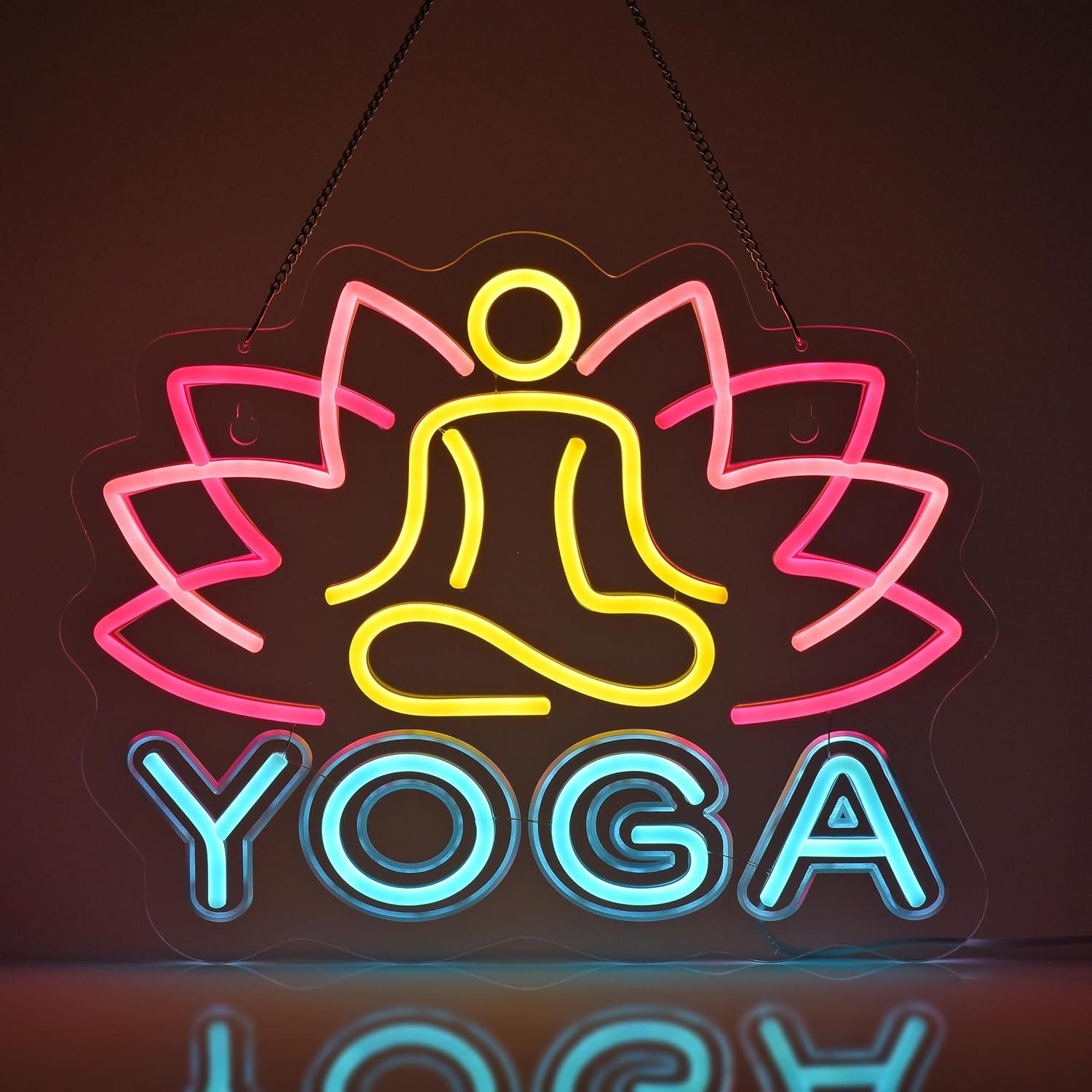 Yoga Fitness Rooms - Letreiro de Neon para Yoga com