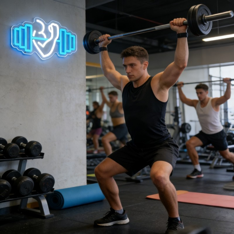 Letreiro Neon LED de Bíceps co - Yoga Fitness Rooms avaliação e preço