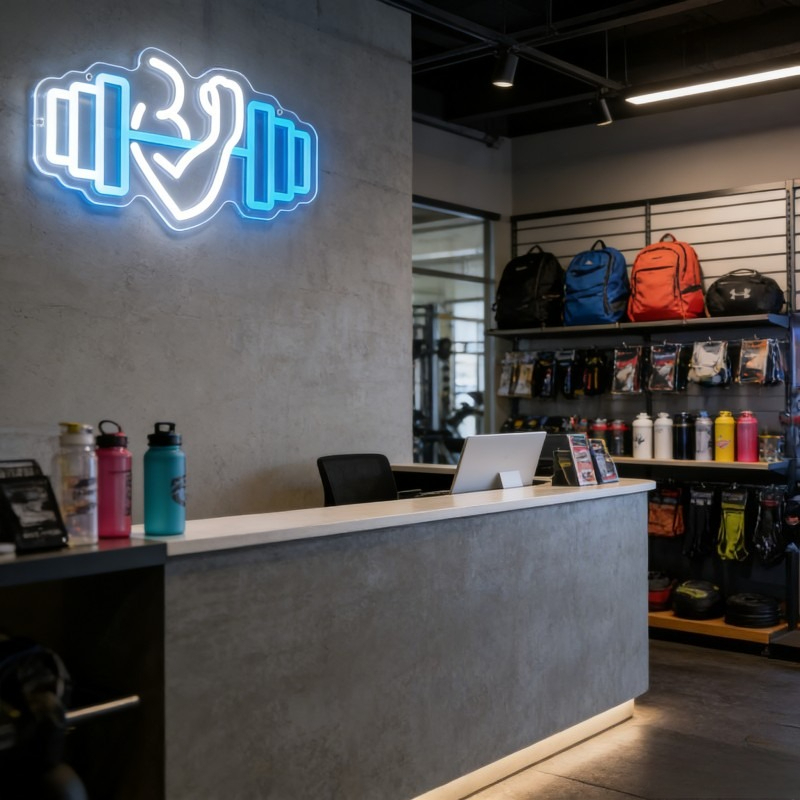 Letreiro Neon LED de Bíceps co - Yoga Fitness Rooms avaliação e preço